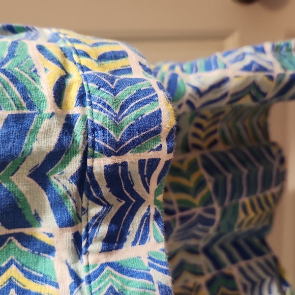 Vineyard Vines Blue and Green Geometric Long Sleeve Dress/Tunic Medium - Picture 7 of 10